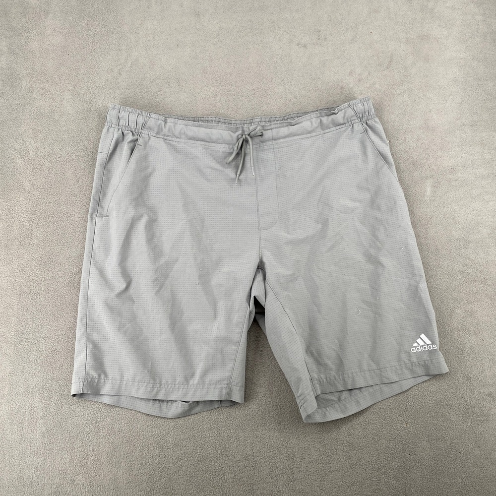 Adidas Golf Shorts Mens XL Gray Perforated Performance Drawstring Athletic 6803